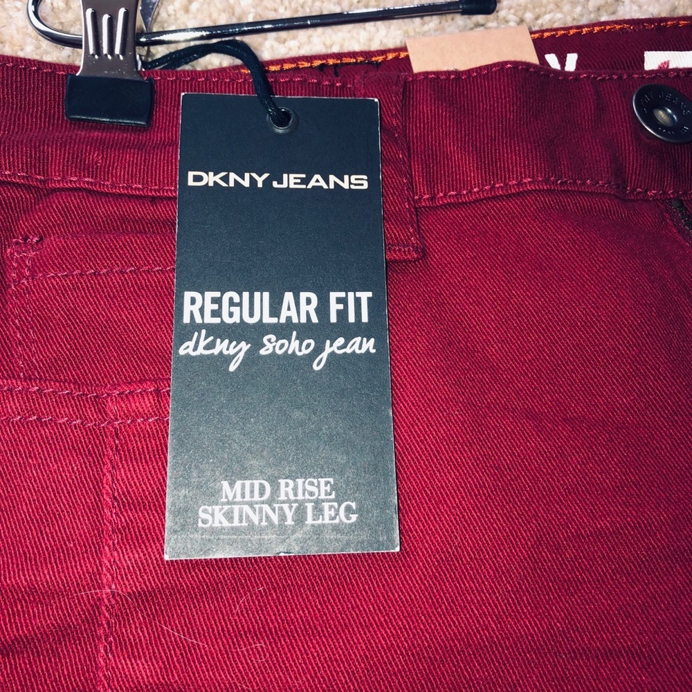🔴SOLD🔴 DKNY SOHO Dark Red Skinny Jeans,  NWT!